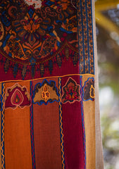 Pure Pashmina Qalamkari Shawl D - 01N - Brown