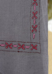 Wool Needle Work Shawl D - 55 - GREY