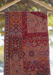 Pure Pashmina Kaani Jamawar Shawl D - 91 - Maroon