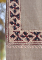 Wool Ari Work Shawl D - 27 - Brown