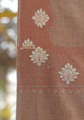 Wool Emboridered Shawl D - 03 - Brown