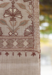Wool Ari Work Shawl D - 21E - BROWN