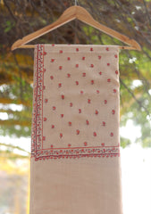 Wool Needle Work Shawl D - 70D - L BEIGE