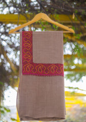 Pashmina Emboridered Shawl D - 164B - G Brown