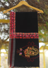 Pashmina Ari Work Shawl D - 142 - Black