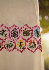 Pashmina Ari Work Shawl D - 133 - Off whiet