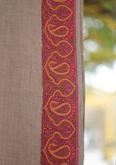 Pashmina Emboridered Shawl D - 164B - G Brown