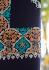 Wool Ari Work Shawl D - 21 - N Blue