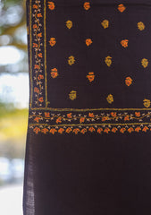 Wool Needle Work Shawl D - 70 - CHOCOLATE