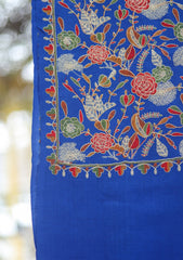 Pashmina Emboridered Shawl D - 163D - ROYAL BLUE