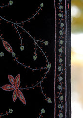 Wool Needle Work Shawl D - 70U - BLACK