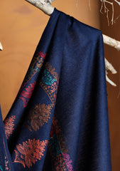 Pashmina Embroidered Jaaldar Shawl D#31 - N Blue