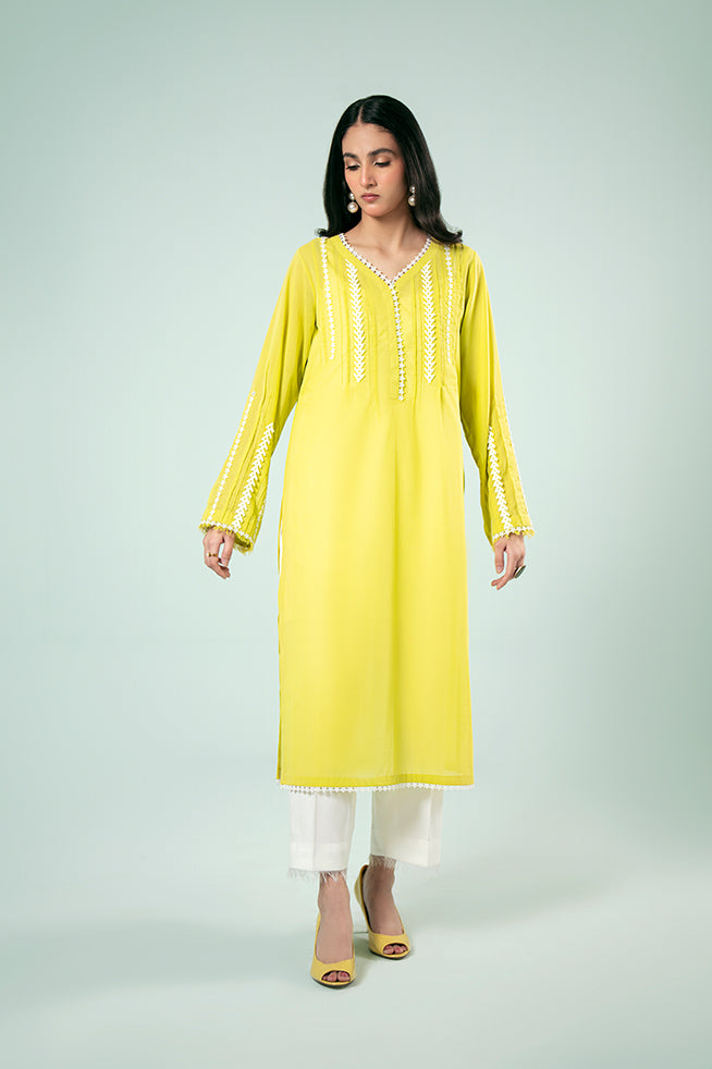 Pret Collection - Fozia Khalid - Basics Vol 3 - Lime Yellow Tunic