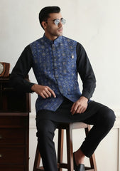 Elite Men China Boski Unstitched Waistcoat Fabric - D#74 - Multi