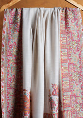 Pashmina Jamawar Shawl D#121 - Fawn