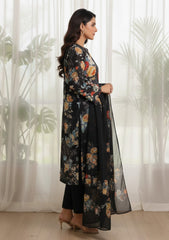 Lawn - Rubaaiyat - Digital Printed 26 - 2 By 2 - D#19 - Black