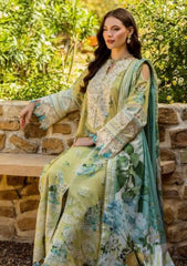 Lawn - Elaf Premium - Print Chikankari 25 - ELK-07A ALLURE