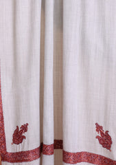 Pashmina Kashmiri Border Scarf D#27 - Fawn