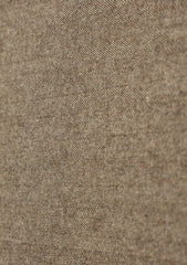 Tweed Selvage Self Stripe Pure Wool Fabric - M Brown