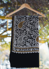 Wool Ari Work Shawl D - 507 - Black