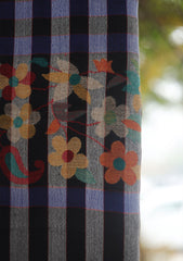 Pure Pashmina Kaani Jamawar Shawl D - 105 - BLACK