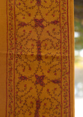 Wool Needle Work Shawl D - 70J - MUSTARD