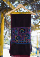 Pure Pashmina Qalamkari Shawl D - 98 - B Maroon