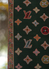 Pure Pashmina Kaani Jamawar Shawl D - 107 - B Green