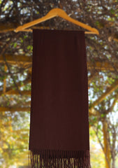 Plain Wool Shawl D - 17C - Chocolate