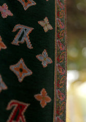 Pure Pashmina Kaani Jamawar Shawl D - 107 - B Green