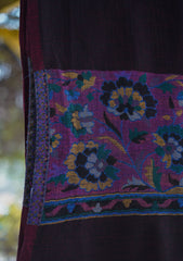 Pure Pashmina Qalamkari Shawl D - 98 - B Maroon