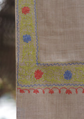 Wool Ari Work Shawl D - 31B - L BROWN