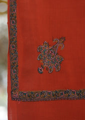Pashmina Emboridered Shawl D - 150 - Rust