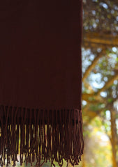 Plain Wool Shawl D - 17C - Chocolate