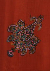 Pashmina Emboridered Shawl D - 150 - Rust