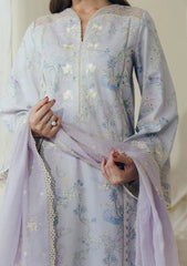 Lawn - Afrozeh - Daybreak - Printed Kari 26 - FWU#0014 - DOVEMIST