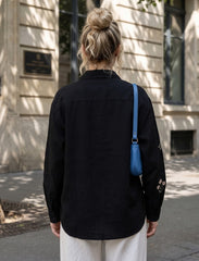 Pret - Moven - Indigo Cotton Linen Women's Shirt - Black
