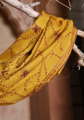 Pashmina Kashmiri Jaaldar Scarf D#32 - Mustard