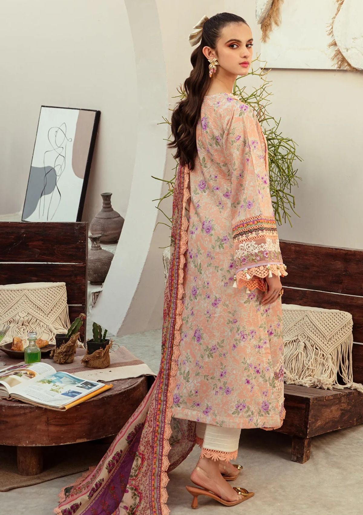 Lawn Collection - Alif - Affordable - AFL#7 - CORAL BLUSH