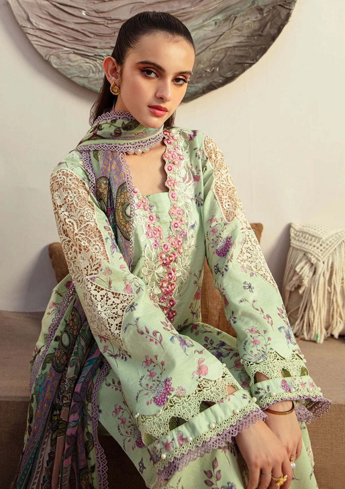 Lawn Collection - Alif - Affordable - AFL#8 - MINT MAGIC