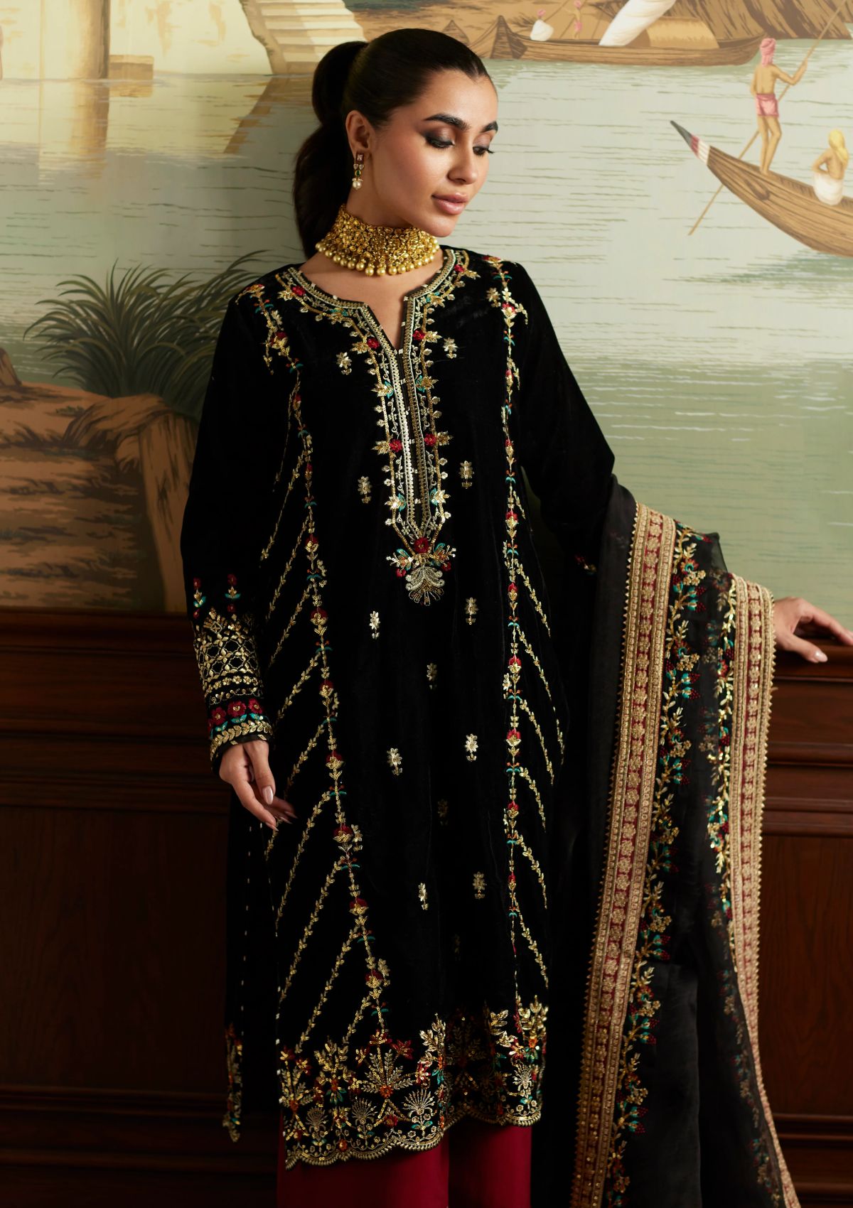 Winter Collection - Mina Hasan - Velvet Luxe - Jahan