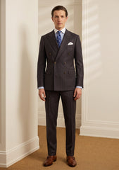 Cavani Four Season Wool Selvage Broad Stripe - Black