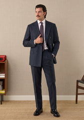 Guabello Super 150's Seven Wool Fabric - N Blue