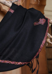 Pashmina Kashmiri Border Scarf D#18 - Black