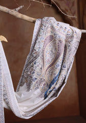 Pashmina Ari Work Jaaldar Scarf D#01 - Off White