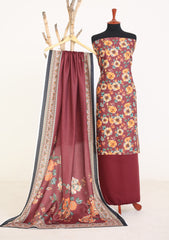 Winter - Rubaaiyat - D Prints - Marina 26 - Wool Shawl - RPM#11 - Maroon