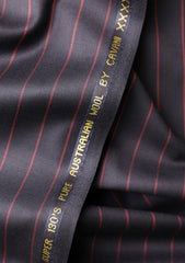 Cavani Four Season Wool Selvage Broad Stripe - Black