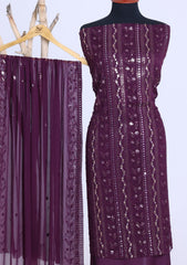 Formals - Riwaj - Fancy Bamber Chiffon - 3 Pcs Suit - CBD#735 - Purple