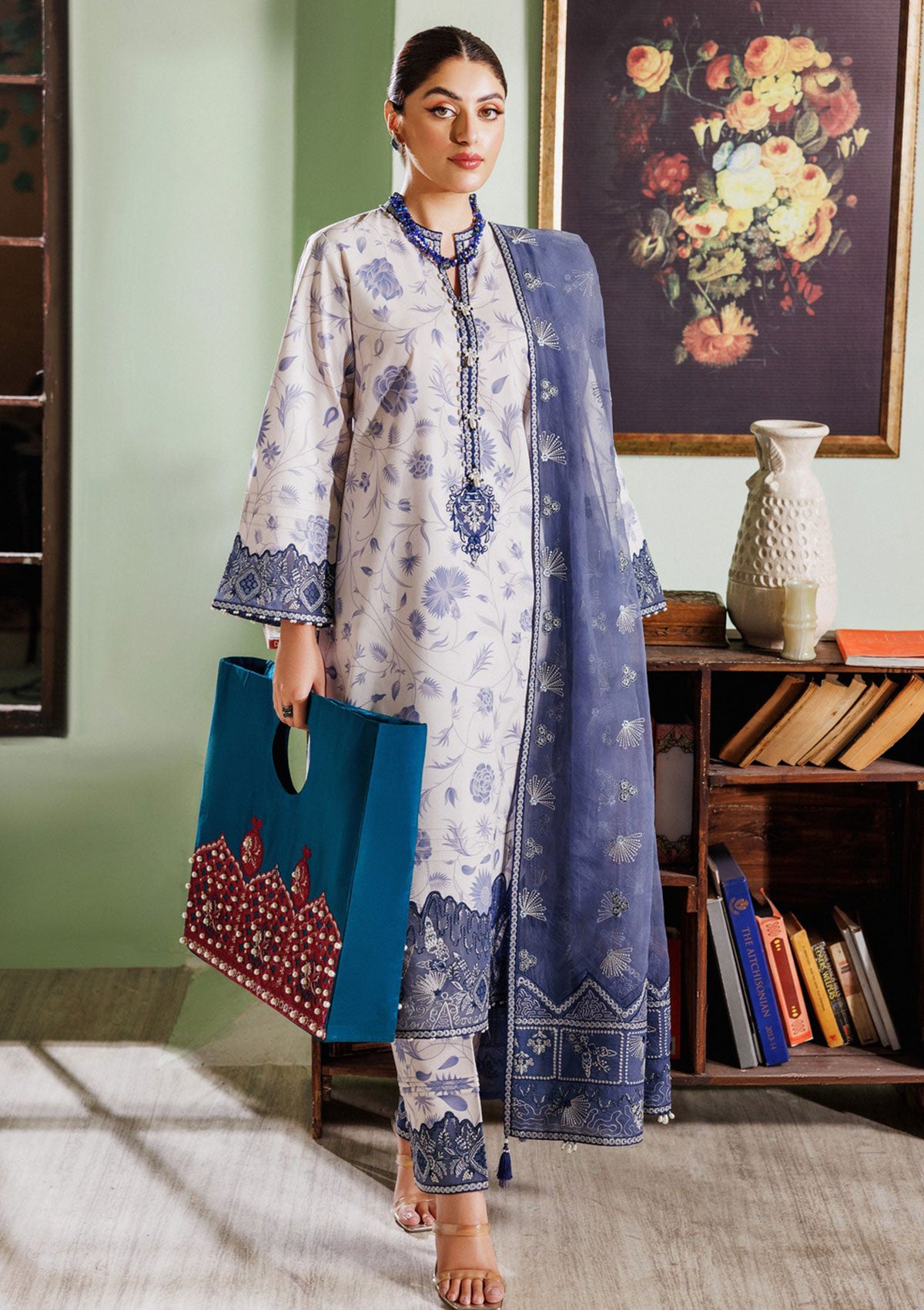 Lawn Collection - Alizeh - Maahi Vol 2 - Embroidered Printed - AF#7019 - Sham