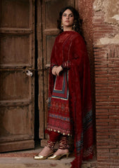 Lawn - Kahf Premium - Aangan Chiffon Prints 26 - KPS#01A - SURKH NOOR